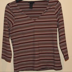 Striped mid-sleeve shirt